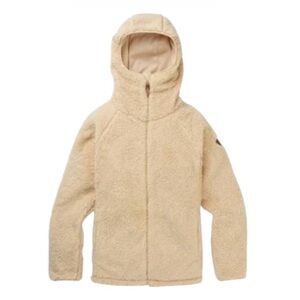 Burton Beige Fleece Jacket with Hood Sz S